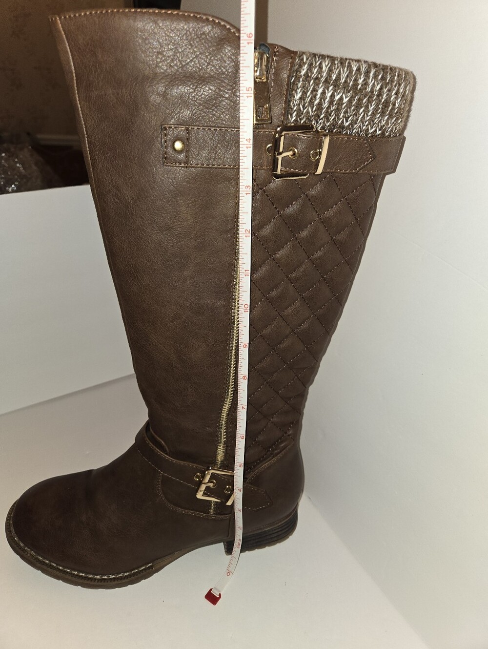 Global Win Women's 8.5 Quilted Knee High Fashion Boots - Picture 12 of 12